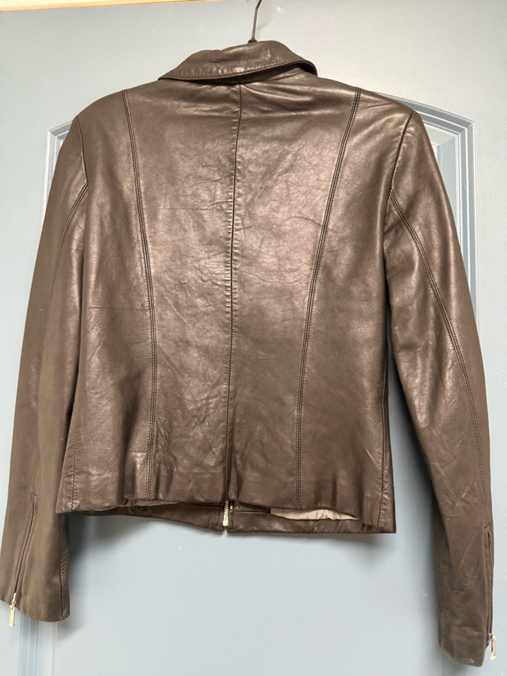 bebe Black Leather Zip Jacket - Picture 2 of 5